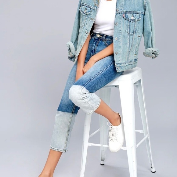 EVIDNT 11 (30) Malibu Blue Dip Dyed Two-Tone High Rise Cropped Jeans From Lulus - Picture 2 of 15